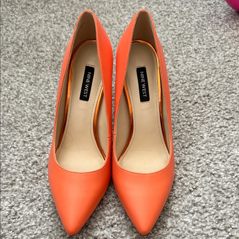 Nine West Vibrant Orange Heels